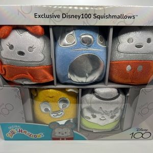 New Disney 100 Squishmallow Limited Edition 5pk Collectors Set *Sealed* NIB
